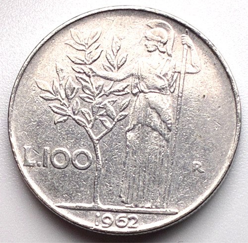 Italy 100 lire 1962 r - italy, 1962-r
