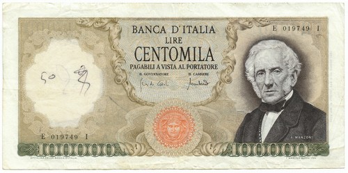 100000 lire alessandro manzoni - 100000,