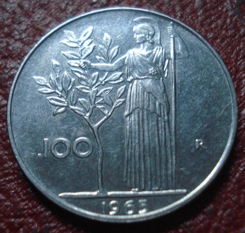 1965 italy 100 lire - 100, ef
