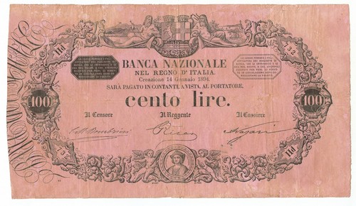 100 lire banca nazionale - lire,