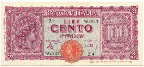 100 lire italia turrita - lire,