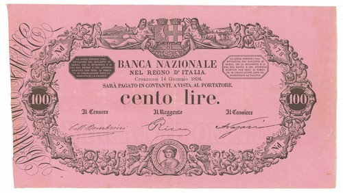 100 lire banca nazionale nel - banca,