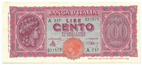 100 lire italia - lire, turrita