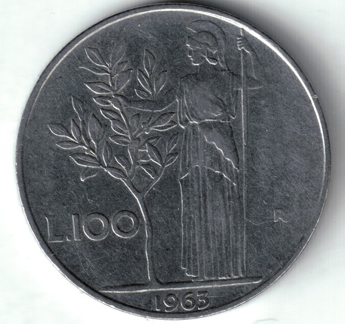 Italy 1963r 100 - -, lire