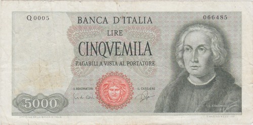 Italy italia 5000 lire 1964 - italia,