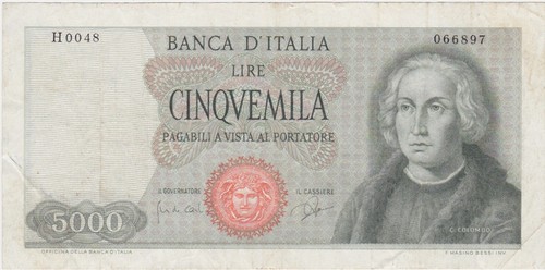 Italy italia 5000 lire 1964 - 5000,