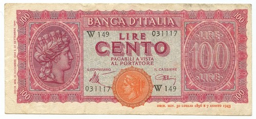 100 lire italia turrita - 100,