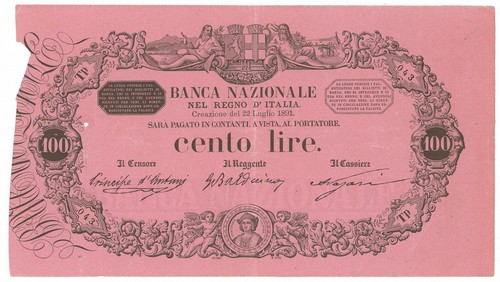 100 lire banca nazionale nel - lire,