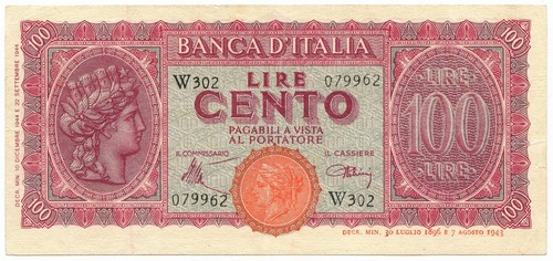 100 lire italia turrita - 100,