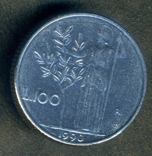 Italy 100 lire 1990 - , combined